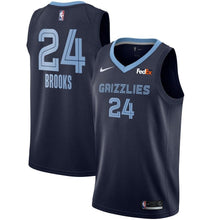 Load image into Gallery viewer, Men's Nike Dillon Brooks Memphis Grizzlies Swingman Sponsor Patch Jersey – Icon Edition  Navy