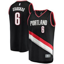 Load image into Gallery viewer, Nik Stauskas Portland Trail Blazers Fast Break Replica Jersey – Icon Edition  Black