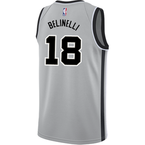 Belinelli San Antonio Spurs Men's Nike  Statement Edition Swingman Personalized Jersey   Grey