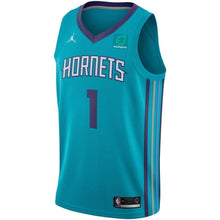 Load image into Gallery viewer, Men's Jordan Brand Malik Monk Teal Charlotte Hornets Swingman Sponsor Patch Jersey – Icon Edition  Aqua