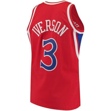 Load image into Gallery viewer, Men's Mitchell &amp; Ness Allen Iverson Red Philadelphia 7ers 7 Hardwood Classics Swingman Jersey  Red