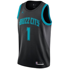 Load image into Gallery viewer, Men's Jordan Brand Malik Monk Black Charlotte Hornets City Edition Swingman Jersey  Black