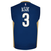 Load image into Gallery viewer, Mens New Orleans Pelicans Omer Asik adidas Navy Blue Replica Road Jersey  Blue