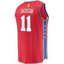 Load image into Gallery viewer, Men's Fanatics Branded Demetrius Jackson Red Philadelphia 7ers Fast Break Replica Player Jersey  Statement Edition  Red