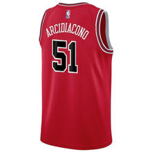 Load image into Gallery viewer, Men's Nike Ryan Arcidiacono Red Chicago Bulls Swingman Sponsor Patch Jersey – Icon Edition  Red